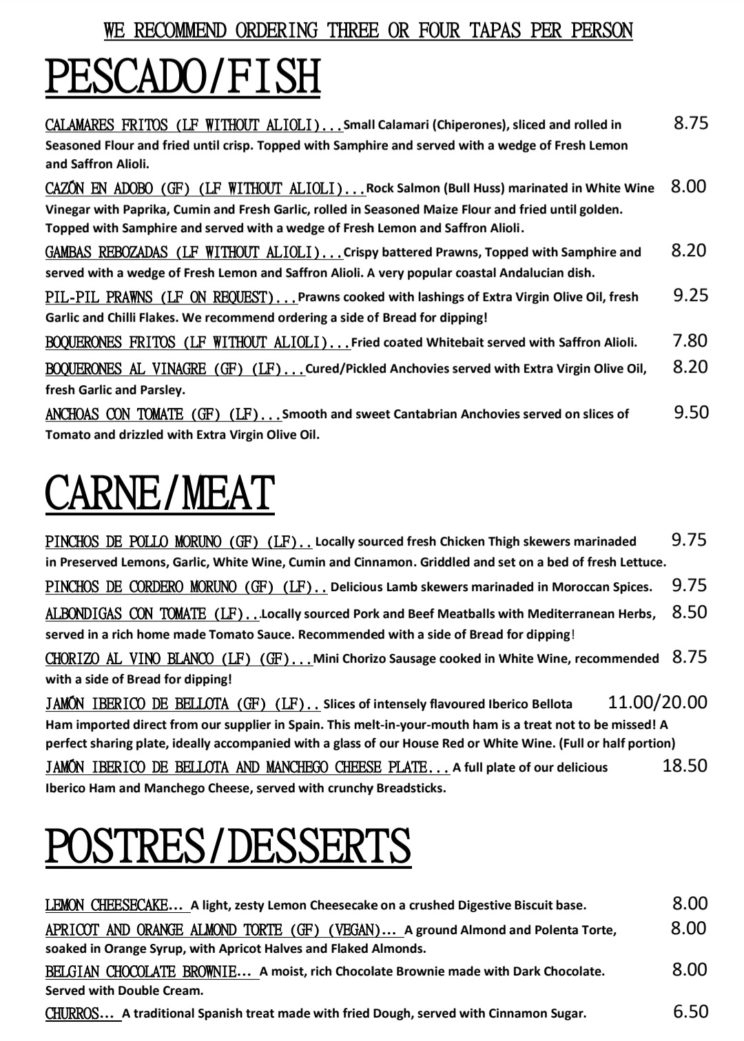 Menu Page Two